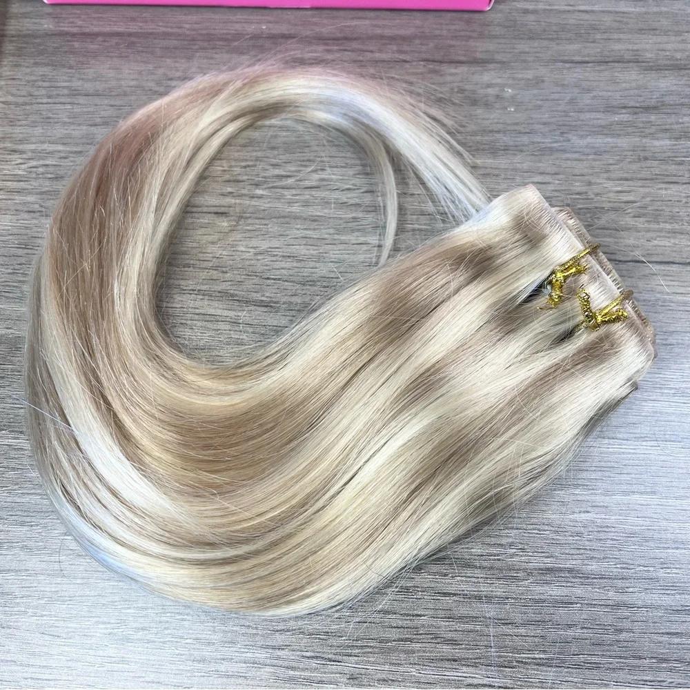 Goo Goo Dirty Blonde Highlight Remy Human Hair 14 Inch Clip In Extensions